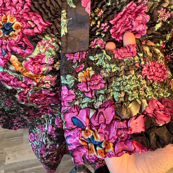 C.C.C. Smocked Zip Up Multicolored Jacket - Picture 6 of 11